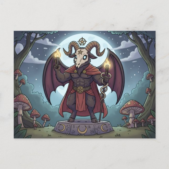 Cartão Postal Cartoon Baphomet (Frente)