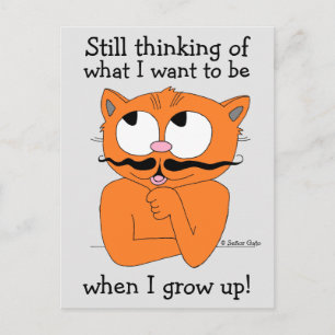 Cartão Postal Cartoon Bigode Gato Dito Divertido