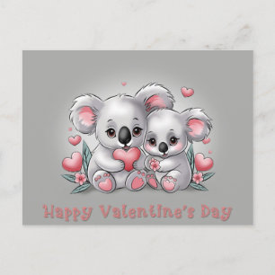 Cartão Postal Cartoon bonito Koala abre Namorados
