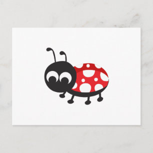 Cartão Postal Cartoon Bonito Ladybug