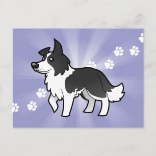 Cartão Postal Cartoon Border Collie