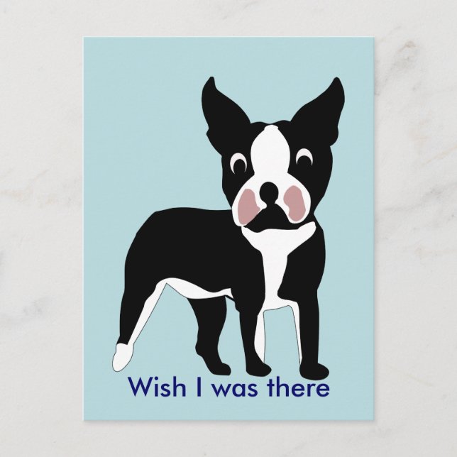 Cartão Postal Cartoon Boston Terrier Postcard (Frente)