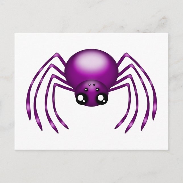 Cartão Postal Cartoon Cartoon Purple Spider Postcard (Frente)