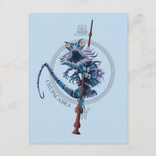 Cartão Postal Cartoon Chupacabra & Elder Wand