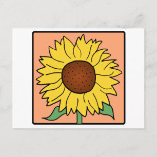 Cartão Postal Cartoon Clip Art Garden Summer Sunflower Flower