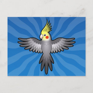 Cartão Postal Cartoon Cockatiel