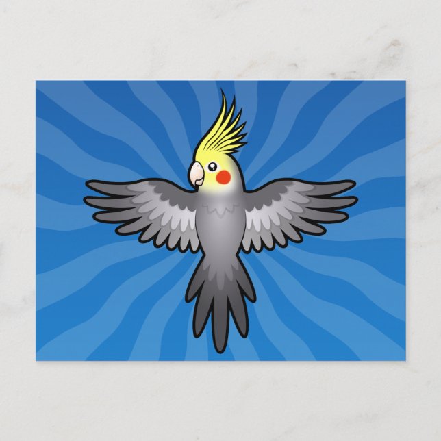 Cartão Postal Cartoon Cockatiel (Frente)
