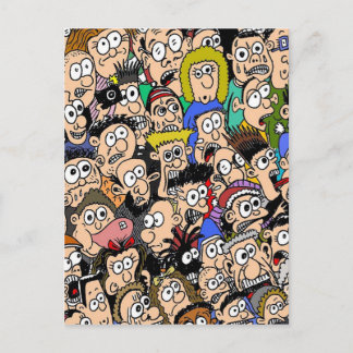 Cartão Postal Cartoon Colour Crowd Scene by Sam Backhouse