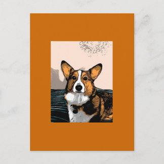 Cartão Postal Cartoon Corgi