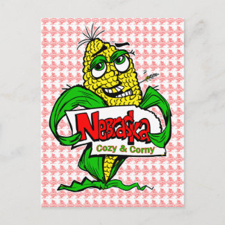 Cartão Postal Cartoon Corn Cob Postcard do Nebraska