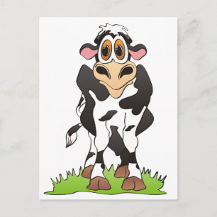 Cartão Postal Cartoon Cow Holstein