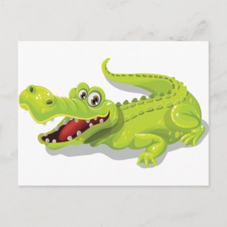 Cartão Postal Cartoon Crocodilo