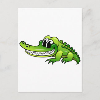 Cartão Postal Cartoon Crocodilo