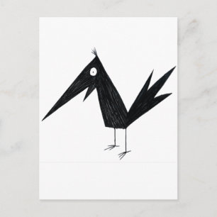 Cartão Postal Cartoon Crow