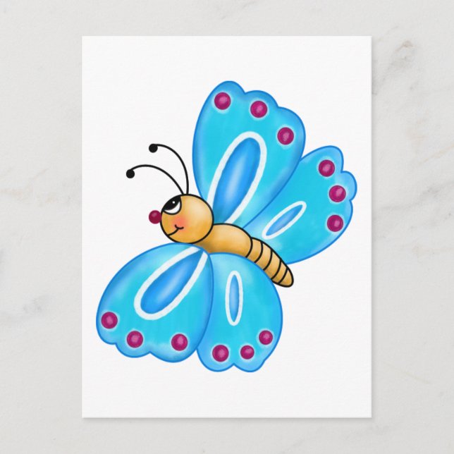 Cartão Postal Cartoon da borboleta (Frente)