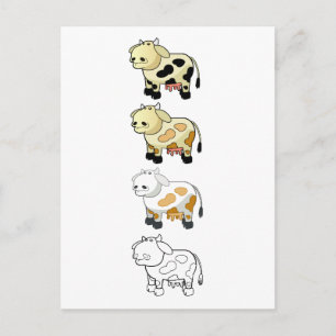 Cartão Postal Cartoon Dairy Cows Postcard