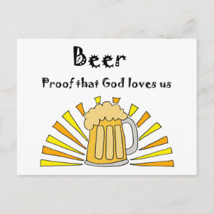 Cartão Postal Cartoon de Beer Drinker com Mug e Sol
