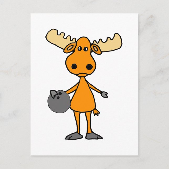 Cartão Postal Cartoon de Boliche de Moose Cuta (Frente)
