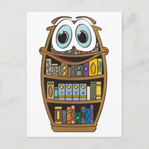 Cartão Postal Cartoon de Bookcase