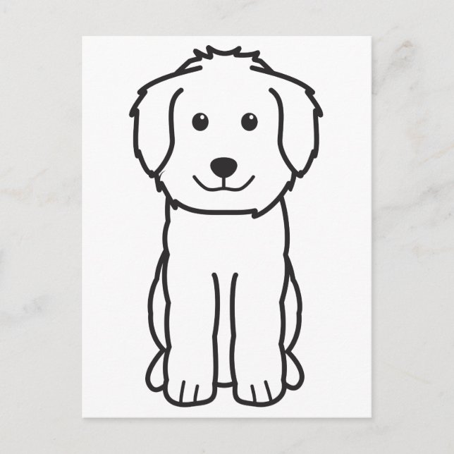Cartão Postal Cartoon de Cachorro Goldendoodle (Frente)