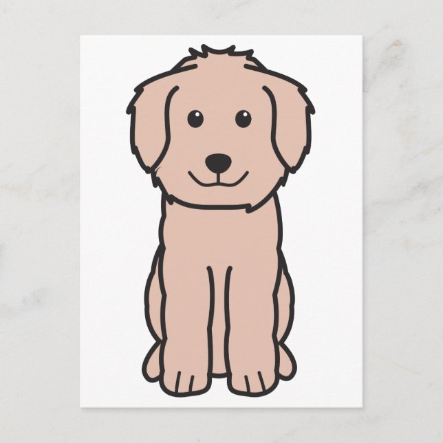 Cartão Postal Cartoon de Cachorro Goldendoodle (Frente)