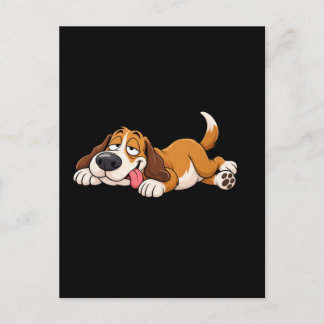 Cartão Postal Cartoon de Cachorro Preguiçoso Engraçado – Descriç