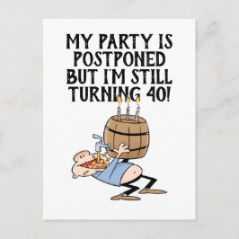 Cartão Postal Cartoon de Cancelamento de Festa de Aniversário Ad