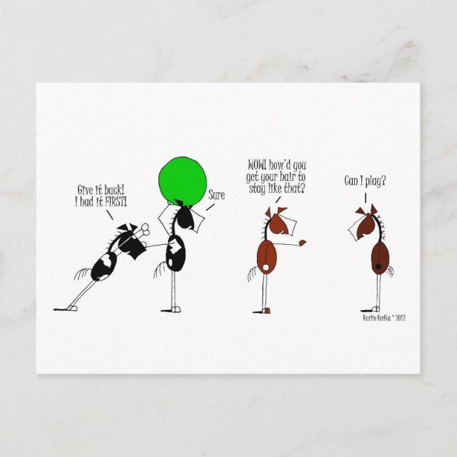 Cartão Postal Cartoon de Cavalo Bonito de Bashkir (Frente)