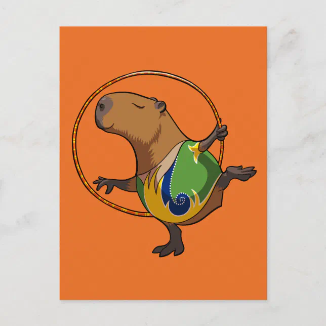 Etiqueta De Nome Óptica desenho animado de capybara ukulele