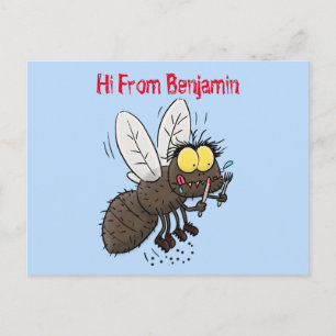 Cartão Postal Cartoon de insetos com mosca espinhenta