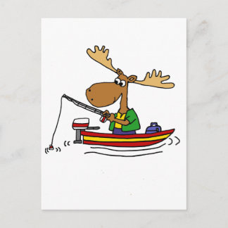 Cartão Postal Cartoon de Pesca Moose Engraçado