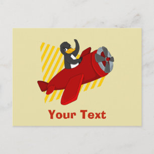 Cartão Postal Cartoon de pinguim voador