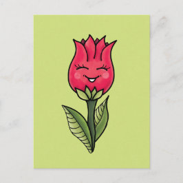 Cartão Postal Cartoon de Primavera de Flor Cugado