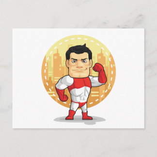 Cartão Postal Cartoon de Super-Herói