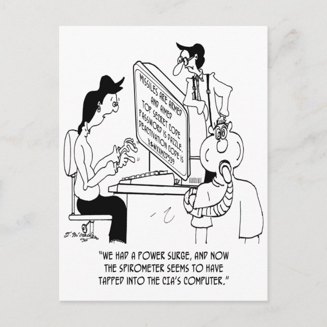 Cartão Postal Cartoon do Espirômetro 7314 (Frente)