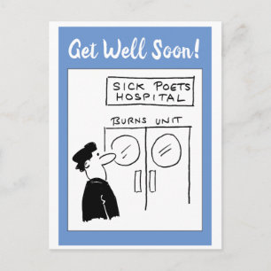Cartão Postal Cartoon do Hospital do Poeta Engraçado
