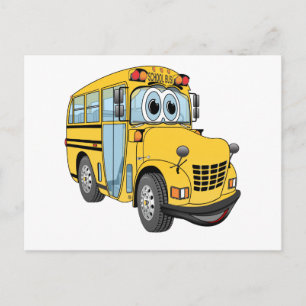 Cartão Postal Cartoon do Mini School Bus