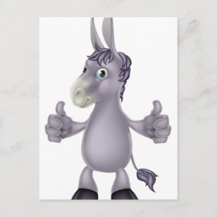 Cartão Postal Cartoon Donkey