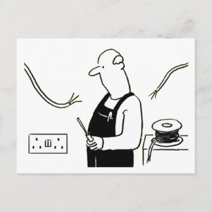Cartão Postal Cartoon Elétrico de Serviços Elétricos