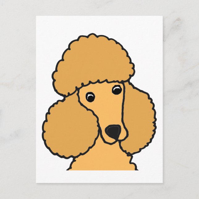 Cartão Postal Cartoon Engraçado de Poodle (Frente)