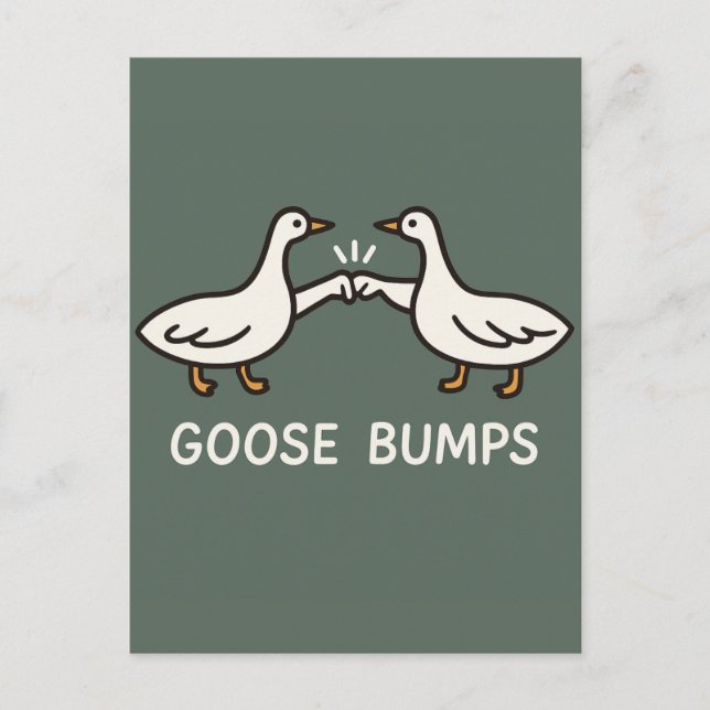 Cartão Postal Cartoon Engraçado Ganso Bumps | Fist Bump Geese An (Frente)