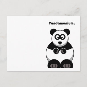 Cartão Postal Cartoon Engraçado Pandamónio Panda Busca Pun