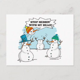 Cartão Postal Cartoon Engraçado Winter Snowmen