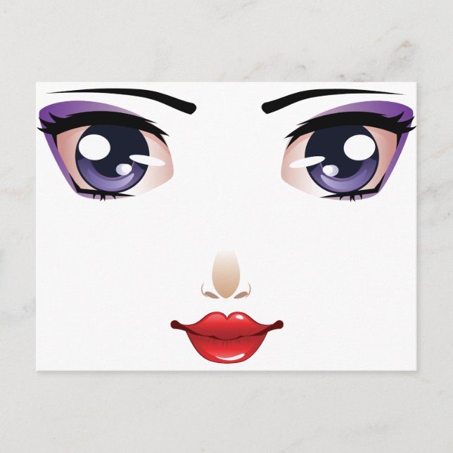 Cartão Postal Cartoon feminino (Frente)