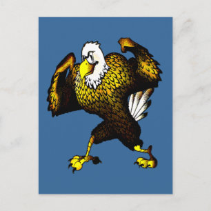Cartão Postal Cartoon Fighting Eagle