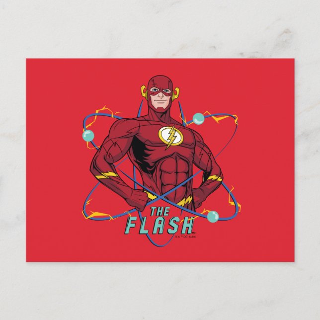 Cartão Postal Cartoon Flash Atômico Gráfico (Frente)