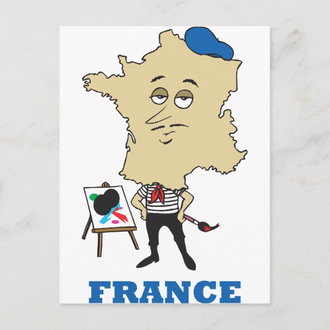 Cartão Postal Cartoon France (Frente)