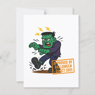 Cartão Postal Cartoon Frankenstein - Aprovado pelo Dia das Bruxa