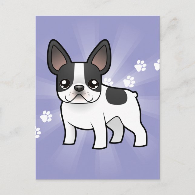 Cartão Postal Cartoon French Bulldog (Frente)