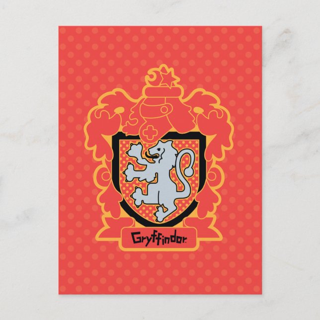 Cartão Postal Cartoon Gryffindor Crest (Frente)